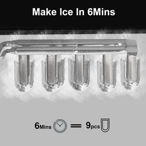 Caynel One-Click Operation Compact Portable 26lb Ice Cube Maker with Ice Scoop