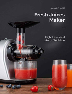 Caynel Slow Masticating Juicer, Slow Speed Juice Machine for High Nutrient Juice - Caynel Direct